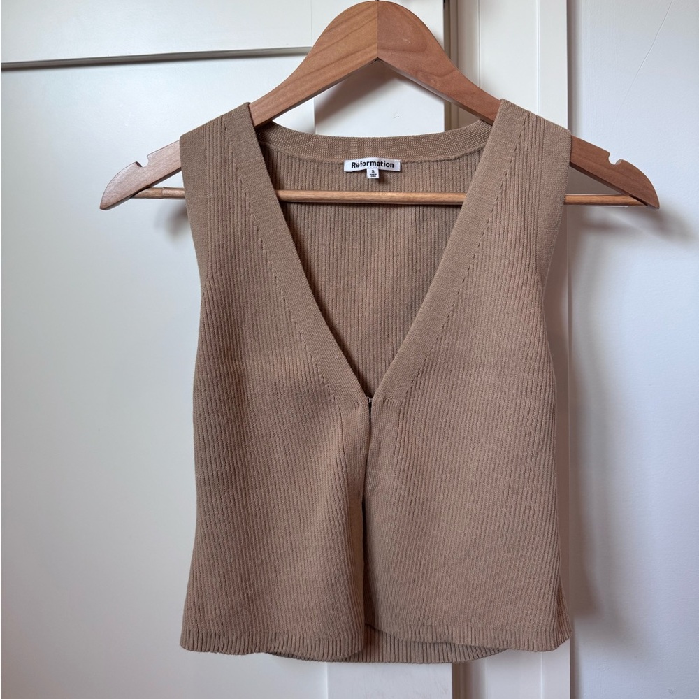 Reformation Tan Knit Tank
